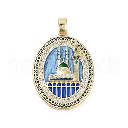 Rack Plating Brass Micro Pave Clear Cubic Zirconia Pendants KK-H474-24B-04G-1