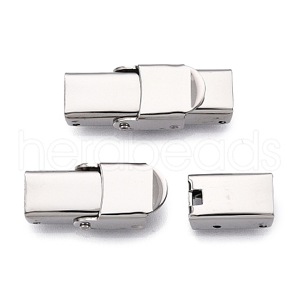 Tarnish Resistant Smooth Surface 201 Stainless Steel Watch Band Clasps STAS-R063-63-1