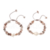 2Pcs Adjustable Natural Black Gold Rutilated Quartz Chip Beads Braided Bead Bracelets BJEW-JB11914-2