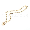 Brass Micro Pave Clear Cubic Zirconia Heart Padlock Pendant Necklaces NJEW-JN03419-2