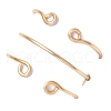3Pcs Copper Wire Wrapped Natural Green Aventurine Faceted Round Bead Finger Rings for Women RJEW-JR00887-04-5