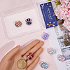 SUNNYCLUE 10Pcs Polymer Clay Pave Rhinestone Rectangle Beads with Resin Heart CLAY-SC0002-13-3