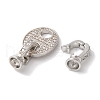 Coffee Bean Rack Plating Brass Micro Pave Clear Cubic Zirconia Fold Over Clasps KK-A225-10P-2
