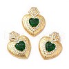 Rack Plating Brass & Rhinestone Pendants KK-H438-07G-01-1