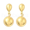 Round 304 Stainless Steel Dangle Stud Earrings EJEW-A125-47G-4