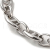 304 Stainless Steel Oval Link Chain Bracelets BJEW-D030-11A-P-2