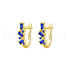 Elegant Geometric 925 Sterling Silver Cubic Zirconia Hoop Earrings TC0914-9-1