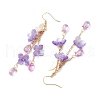 Flower Brass Dangle Earrings EJEW-TA00643-01-4