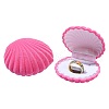 1Pc Shell Shaped Velvet Jewelry Storage Boxes VBOX-YW0001-05B-1