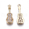 Brass Micro Pave Clear Cubic Zirconia Pendants X-KK-S359-113-RS-2