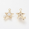 Brass Micro Pave Cubic Zirconia Pendants KK-R058-014G-1