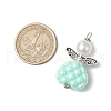 Opaque Acrylic Beads with Iron Flat Head Pins and ABS Plastic Imitation Pearl Round Beads and Tibetan Style Beads Pendants PALLOY-JF03810-2