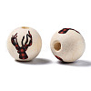 Unfinished Natural Wood European Beads WOOD-S057-033-4