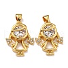 Brass Micro Pave Clear Cubic Zirconia Pendants ZIRC-A021-63G-1