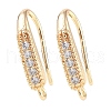 Brass Micro Pave Clear Cubic Zirconia Earring Hooks KK-U008-06G-1