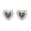 Brass Micro Pave Cubic Zirconia Stud Earrings for Women EJEW-G428-11P-01-4