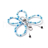 3Pcs Glass Seed Beads Butterfly Pendant Decorations HJEW-JM03352-6