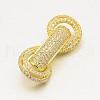 Brass Micro Pave Cubic Zirconia Beads ZIRC-M076-01-RS-2