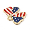 American Flag Style Alloy Enamel Pendants ENAM-M046-09G-4