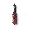 2Pcs 2 Colors Glass Seed Beaded Baseball Bat Pendants PALLOY-MZ00552-2