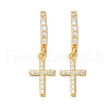 S925 Sterling Silver Micro Pave Clear Cubic Zirconia Hoop Earrings for Women EJEW-G427-01G-02-4