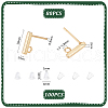Unicraftale Rectangle 304 Stainless Steel Stud Earring Findings STAS-UN0058-32G-3