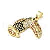 Brass Micro Pave Cubic Zirconia Pendants KK-C058-11G-2