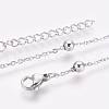 304 Stainless Steel Cable Chain Anklets AJEW-P069-04P-3