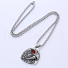 Ethnic Retro Stainless Steel Fashion Creative Red Eye Eagle Pendant Necklaces PF4928-5