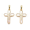 Brass & Shell Pendants KK-N254-209G-1