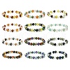 12Pcs 12 Styles Constellation Mixed Gemstone Round Beaded Stretch Bracelet Sets BJEW-JB10910-1
