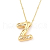 Brass Micro Pave Clear Cubic Zirconia Pendant Necklaces NJEW-Z038-01G-Z-2
