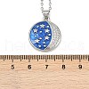 Brass Micro Pave Clear Cubic Zirconia with Enamel Pendant Necklaces NJEW-Z088-03P-02-3