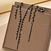 Alloy Rhinestone Tassel Pendant Necklace & Stud Earring & Ring FS-WG7E587-01-1