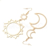 Sun & Moon Alloy Pendant Necklace & Asymmetrical Hoop Earring Sets FS-WG43B09-01-3