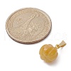 Natural Yellow Aventurine Pumpkin Charms with Golden Tone 304 Stainless Steel Snap on Bails PALLOY-JF02349-02-2