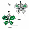 Butterfly Alloy Pave Synthetic Malachite Pendant Imitation Leather Cord Necklaces FS-WG1163A-07-3
