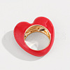 3D Heart Zinc Alloy Enamel Finger Rings FS-WG26371-08-3