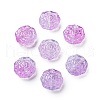 Spray Painted Transparent Glass Beads GLAA-D038-01G-1
