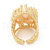 Mother's Day Jewellery Natural Pearl Twist Oval Open Cuff Ring RJEW-M150-03G-3
