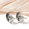 304 Stainless Steel Polishing Effect Hoop Earrings EJEW-M001-37P-1