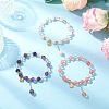 3Pcs Natural Quartz Crystal & Amethyst & Cherry Quartz Glass & Rose Quartz Round Beaded Stretch Bracelets BJEW-JB11935-1
