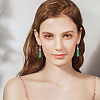 ANATTASOUL 6 Pairs 6 Style Natural Mixed Gemstone Bullet Dangle Earrings EJEW-AN0003-15-4