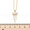 Brass Micro Pave Cubic Zirconia Pendant Necklaces NJEW-S441-05G-5