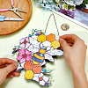 Honeycomb & Bees Stained Acrylic Window Hanger Panel HJEW-WH0069-29-3