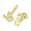 Brass Micro Pave Cubic Zirconia European Dangle Charms KK-D325-10G-2