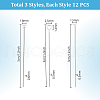   36Pcs 3 Styles 925 Sterling Silver Eye Pins STER-PH0002-65-2