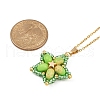 Handmade Glass Seed Beaded and Synthetic Imperial Jasper Dyed Beads Star Pendant Necklaces for Women NJEW-MZ00114-04-3