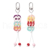 Acrylic Oval Pendant Decorations HJEW-TA00335-2