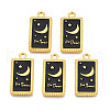 Rack Plating Golden Alloy Enamel Pendants ENAM-S122-51G-1